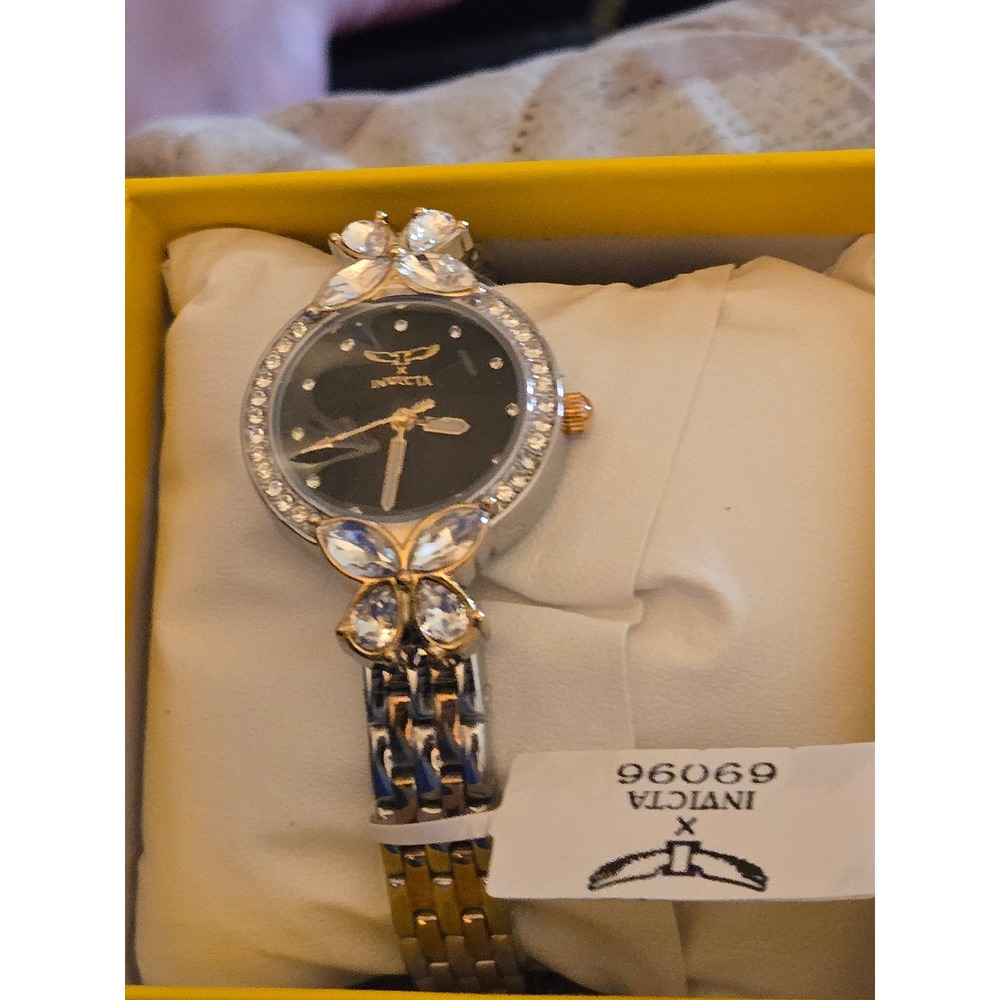 Invicta Wildflower 29096 Women Two Tone Crystal Butterfly Accent Watch New